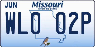 MO license plate WL0O2P