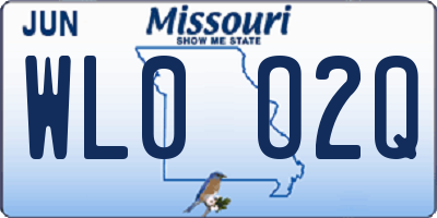 MO license plate WL0O2Q