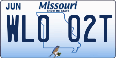 MO license plate WL0O2T