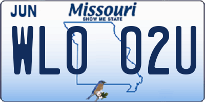 MO license plate WL0O2U