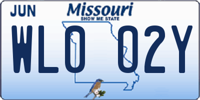 MO license plate WL0O2Y