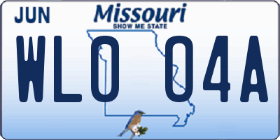 MO license plate WL0O4A