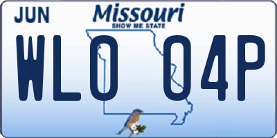 MO license plate WL0O4P