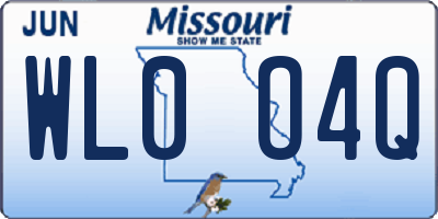 MO license plate WL0O4Q