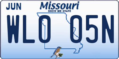 MO license plate WL0O5N