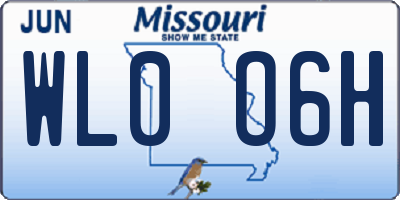 MO license plate WL0O6H