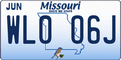 MO license plate WL0O6J
