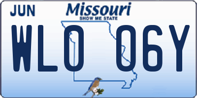 MO license plate WL0O6Y