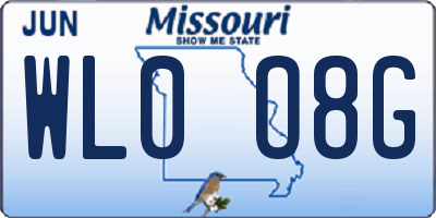 MO license plate WL0O8G