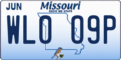 MO license plate WL0O9P