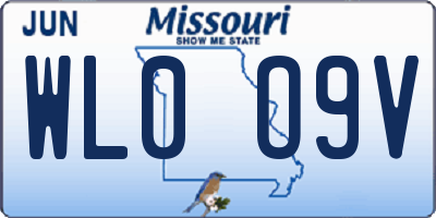 MO license plate WL0O9V