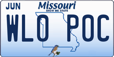 MO license plate WL0P0C