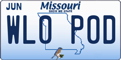 MO license plate WL0P0D