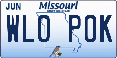 MO license plate WL0P0K