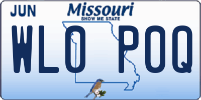 MO license plate WL0P0Q