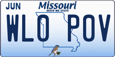 MO license plate WL0P0V