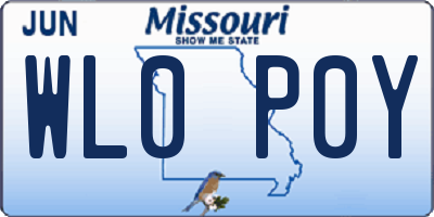 MO license plate WL0P0Y