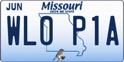 MO license plate WL0P1A
