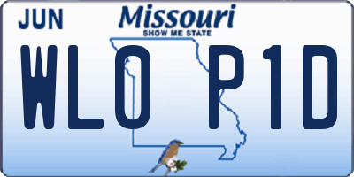 MO license plate WL0P1D