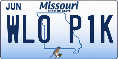 MO license plate WL0P1K