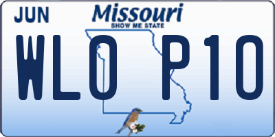 MO license plate WL0P1O