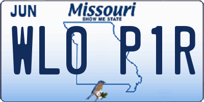 MO license plate WL0P1R