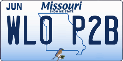 MO license plate WL0P2B