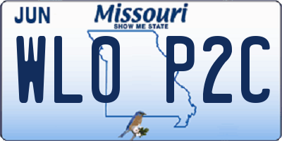 MO license plate WL0P2C