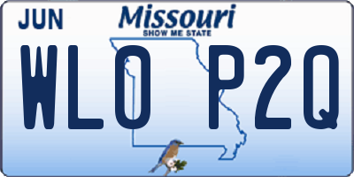 MO license plate WL0P2Q