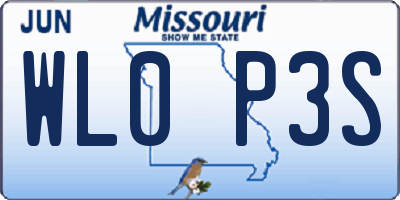 MO license plate WL0P3S