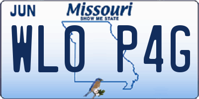 MO license plate WL0P4G