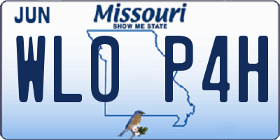 MO license plate WL0P4H