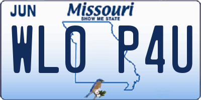 MO license plate WL0P4U