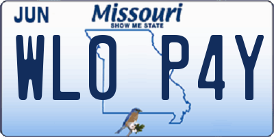 MO license plate WL0P4Y
