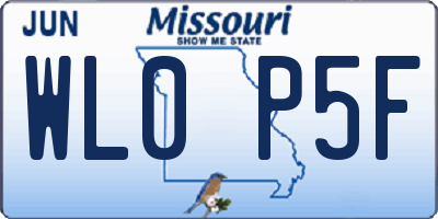 MO license plate WL0P5F