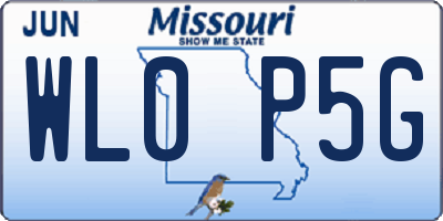 MO license plate WL0P5G