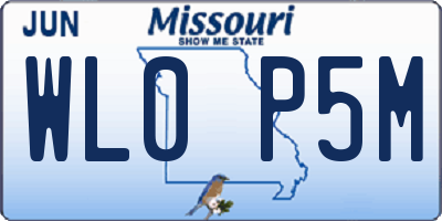 MO license plate WL0P5M