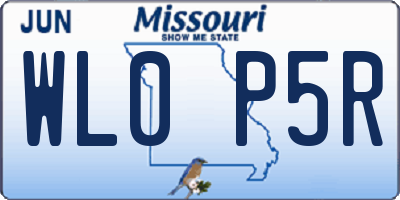 MO license plate WL0P5R