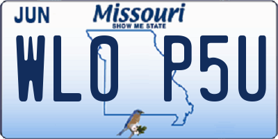 MO license plate WL0P5U
