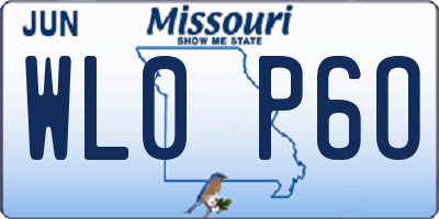 MO license plate WL0P6O
