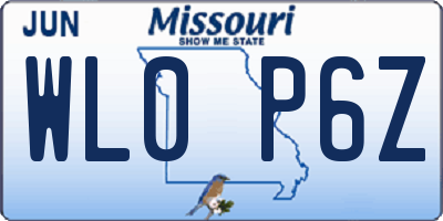 MO license plate WL0P6Z