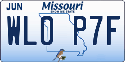 MO license plate WL0P7F