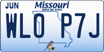 MO license plate WL0P7J