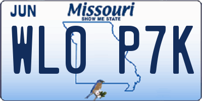 MO license plate WL0P7K