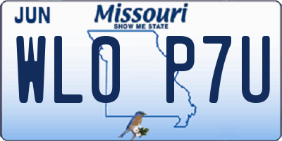 MO license plate WL0P7U