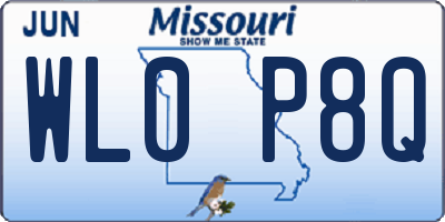 MO license plate WL0P8Q