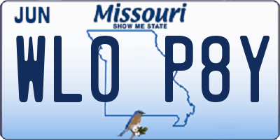 MO license plate WL0P8Y