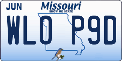 MO license plate WL0P9D