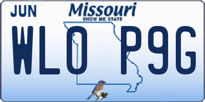 MO license plate WL0P9G
