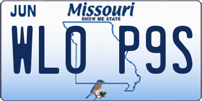 MO license plate WL0P9S